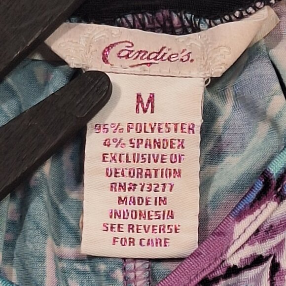 Candie’s Boho Size Medium Sleeveless Tank Top Geometric Print Handkerchief Hem - Picture 5 of 8